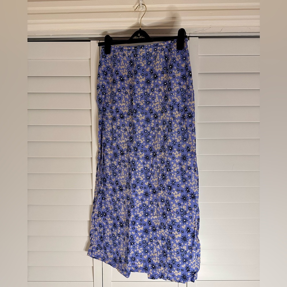 Vintage Old Navy Blue Floral Maxi Skirt